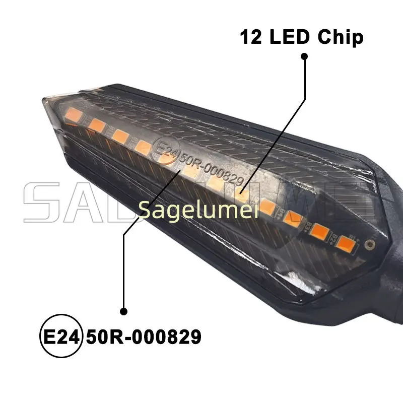 E24 Motorcycle Turn Signals Flowing Turn Signal Light 5LEDs/12LEDs Turn Signal Indicator Amber Light Blinker 12V LED Modules