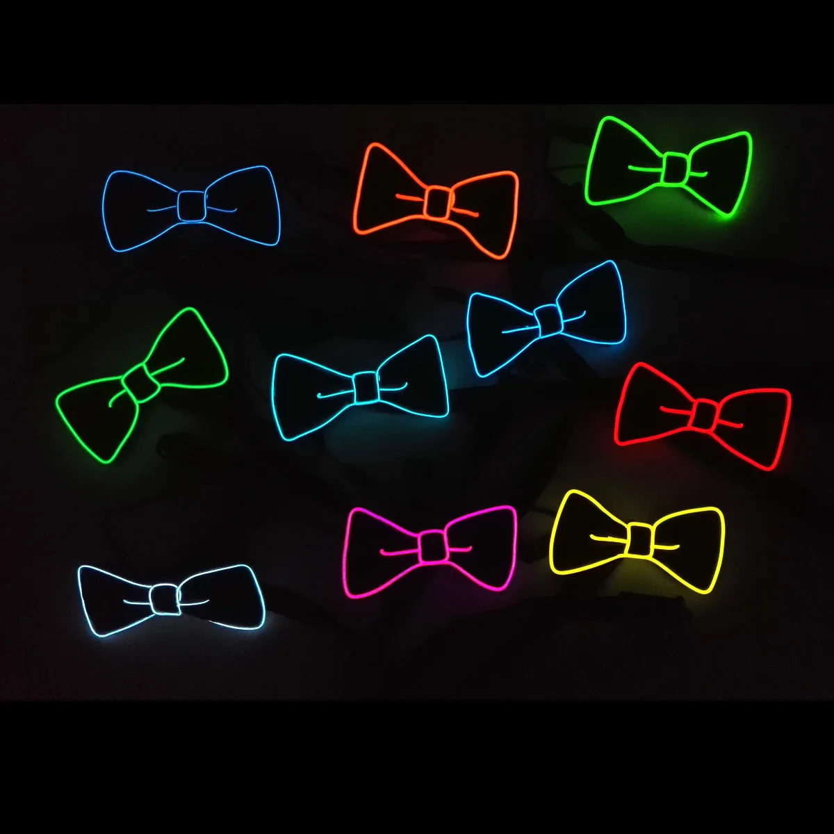 Novelty Lighting Men Neck Tie DJ Night Club Costume Decoration EL Wire Light up Tie LED Flashing Tie Wedding Supplies