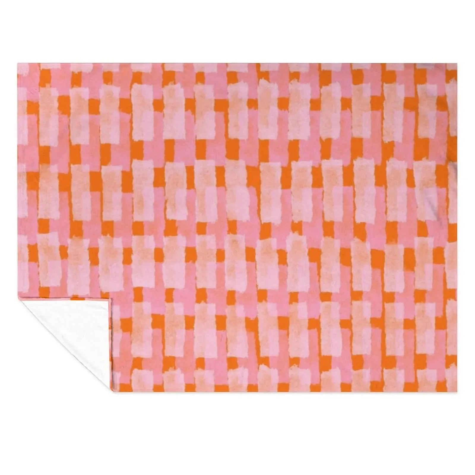 

Pink and Orange, Brush Strokes, Geometric Throw Blanket Thin Soft Plaid sofa bed Thins Blankets