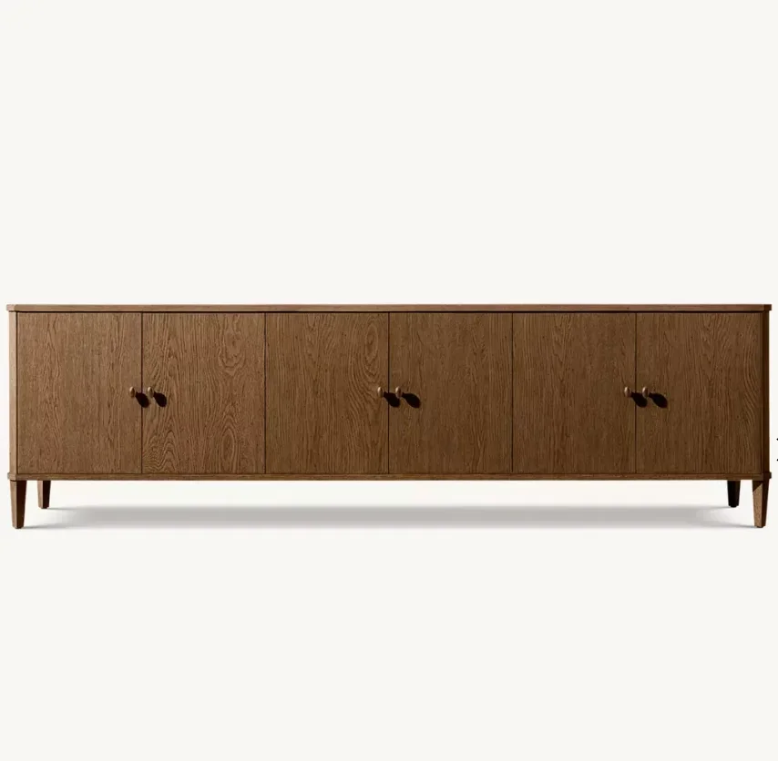 # 2026 American Style Living Room Furniture Set Media Console Wood Large 6 Door TV Console