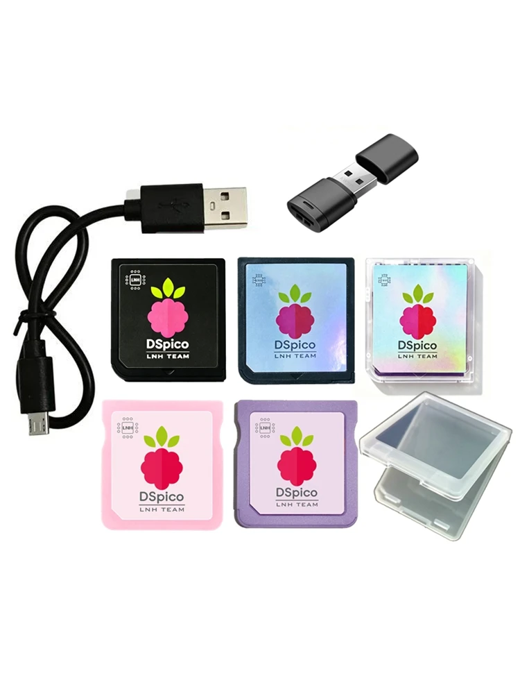 DSPico Flashcart z kablem DS Pico Nowy kartuś do wszystkich DS/DSi/3DS/2DS Zawiera czytnik kart, kabel i plastikową obudowę. — 2