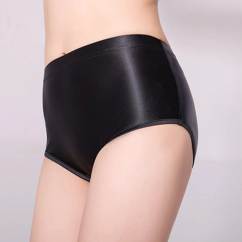 Japanese Satin Glossy Seamless Spandex Shorts Silky Smooth Sexy Solid Pants High Waist Tights Biker Running Workout for Women