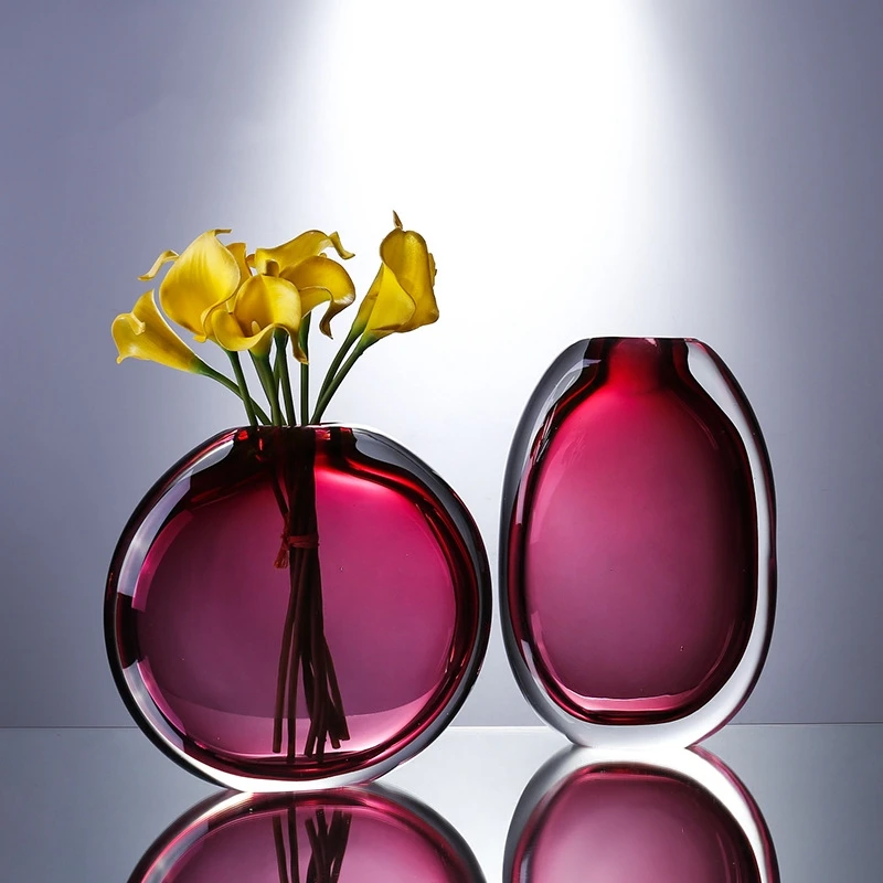 Chinese High Color Value  Handmade Elegant Murano Glass Vase Exquisite Design for Home Decor Glass Vase
