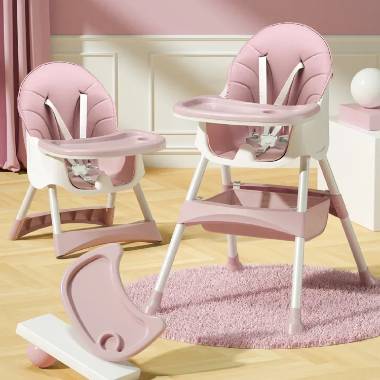 Multi-function Table Colorful Booster Seat Modern Children Eat Bouncer Room High Feeding Kids' Baby Dining Chairs with Wheels