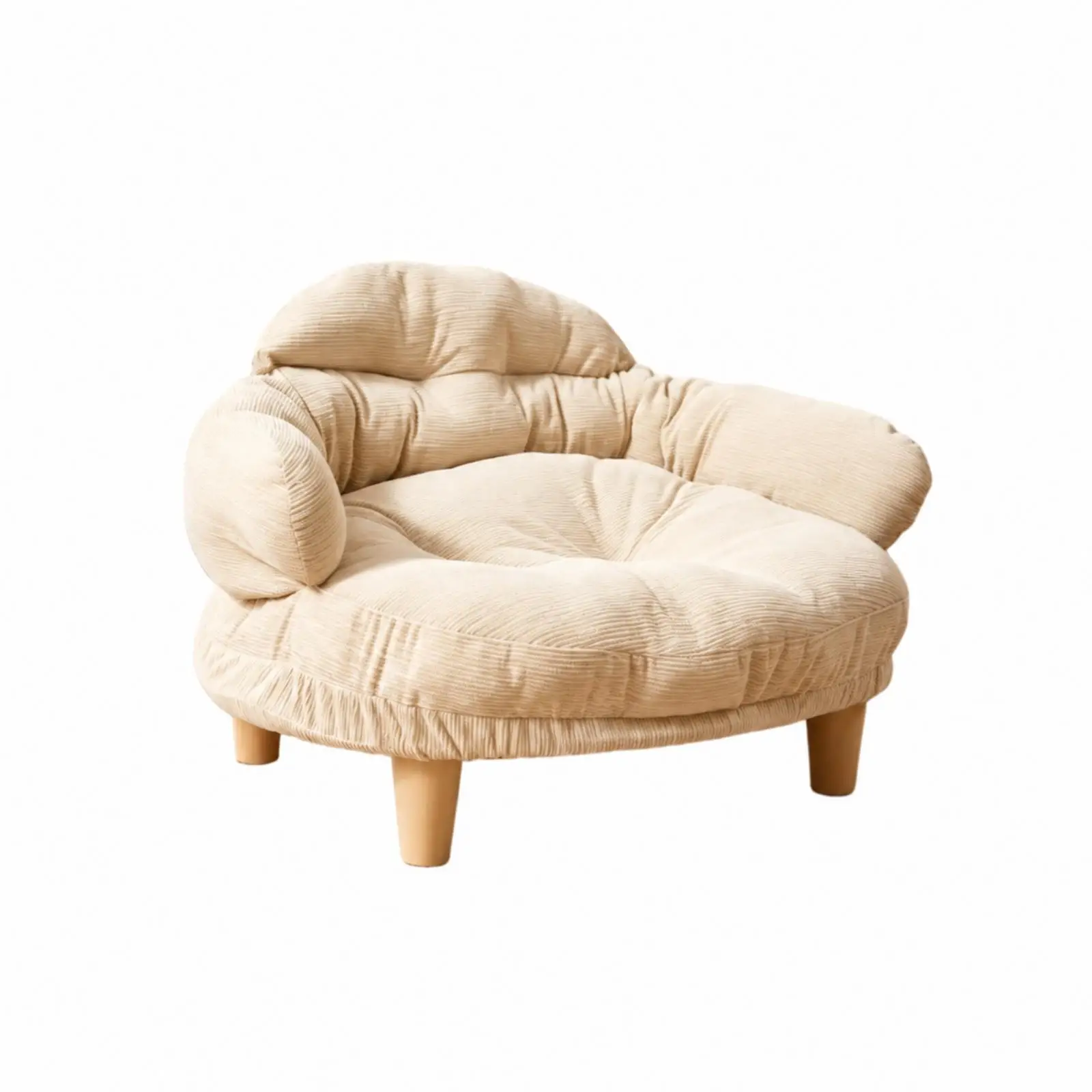 Classic Fabric Pet Couch for Cats Dogs with Legs and Snuggly Cushion for Daily Naps