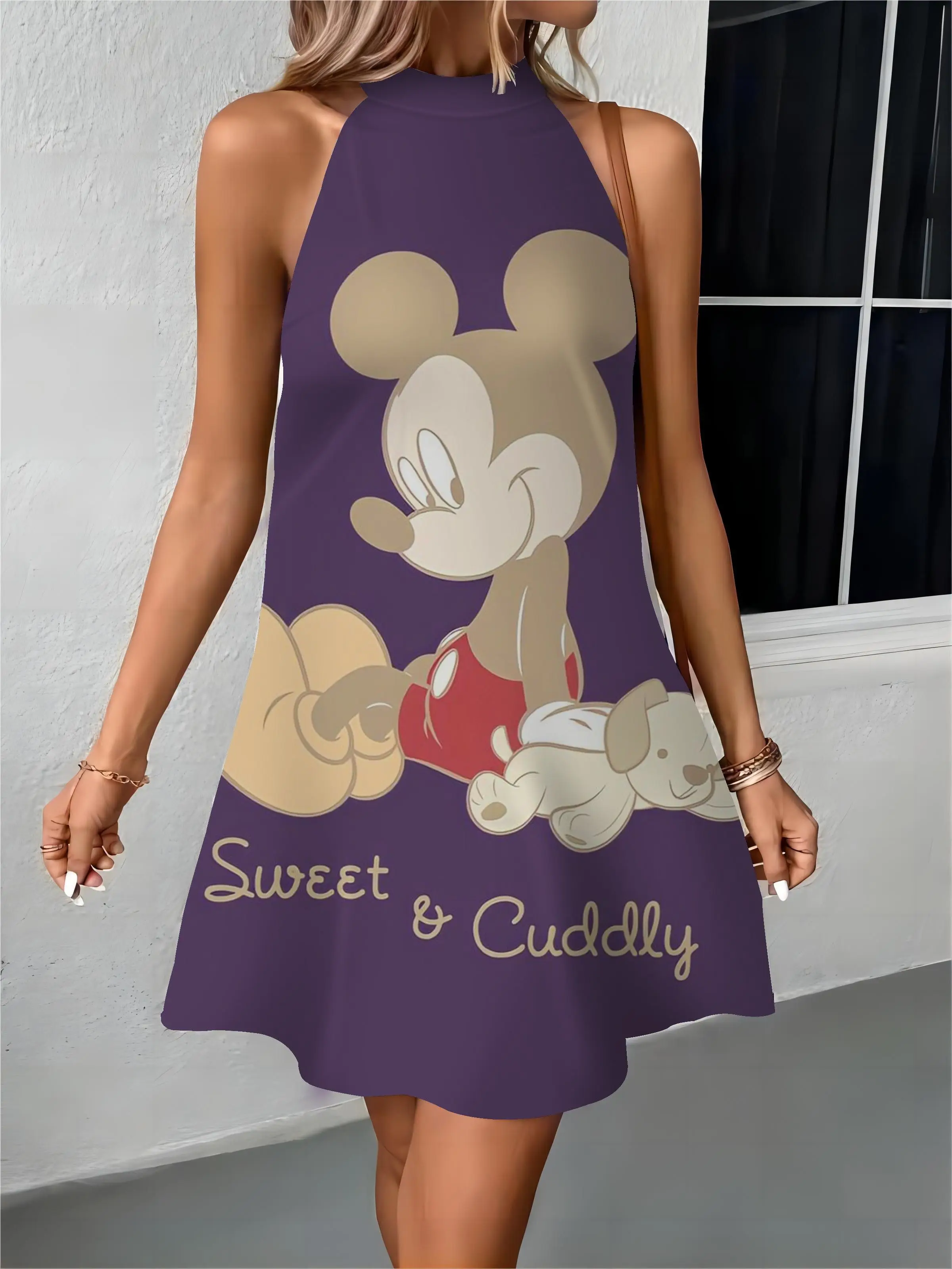 

Sexy Dresses Female Dress Apron Off Shoulder Bow Knot Minnie Mouse Mickey Disney Womens Fashion Summer 2024 Elegant Women Party