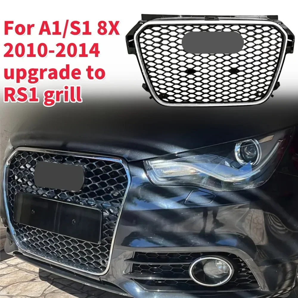 Racing Grills Front Hood Grille Car Front Bumper Grill Center Grille for RS1 Grill for  A1/S1 8X 2010-2014