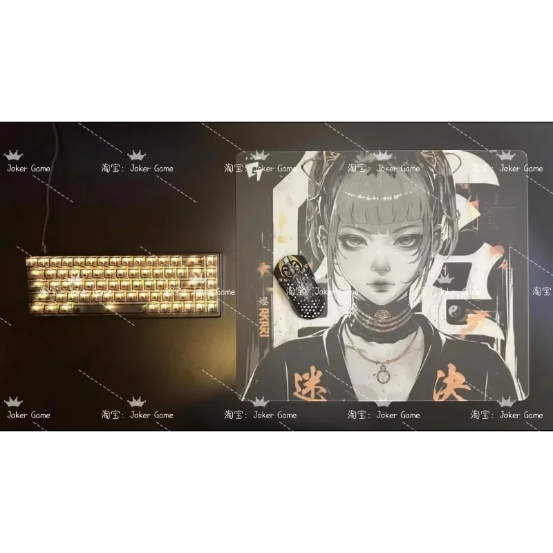 GLSSWRKA Akari Kamzei Alas Mouse Kaca FPS Gaming Edisi Salinan Kaca Tempered Alas Mouse Halus Alas Mouse Kustom Tahan Lama Hadiah