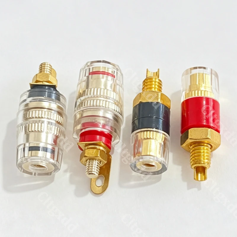 Cltgxdd 2 Stück Messingklemmen für 4-mm-Bananenstecker, CD-Audio-Lautsprecher, Anschlusskabel, Verstärker, Gewinde 31 mm/33 mm – Detail 4