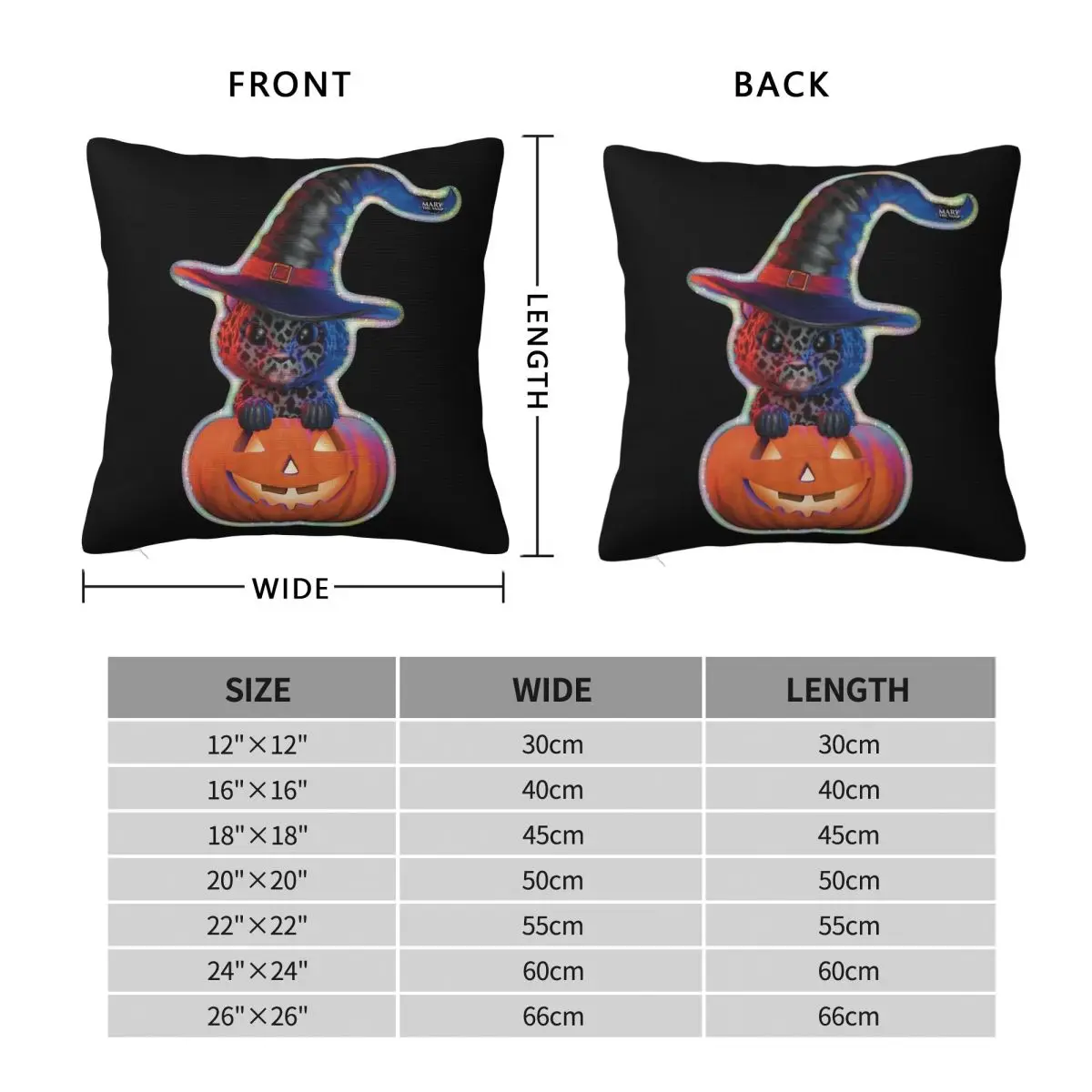 Black Cat Witch Hat In Pumpkin Square Pillowcase Polyester Linen Velvet Creative Decorative Throw Pillow Case Room Cushion Cover