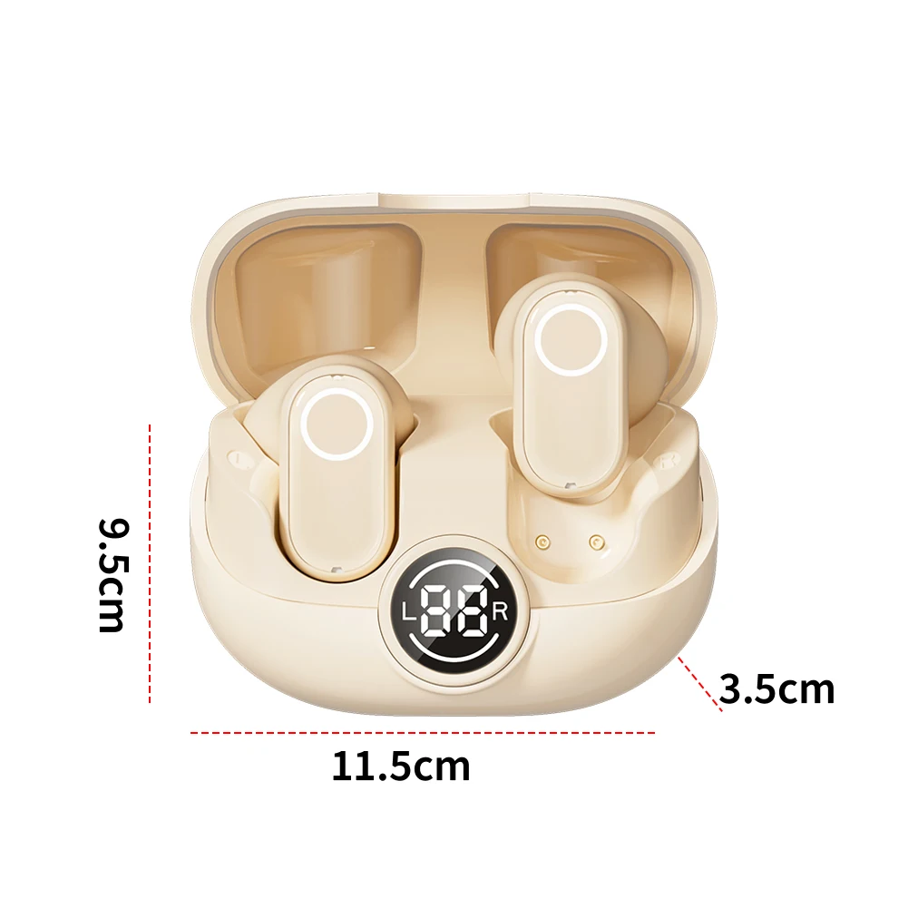 Беспроводные наушники со встроенным микрофоном BT 5.4, водонепроницаемые наушники-вкладыши с зарядным чехлом для спорта/тренировок/бега