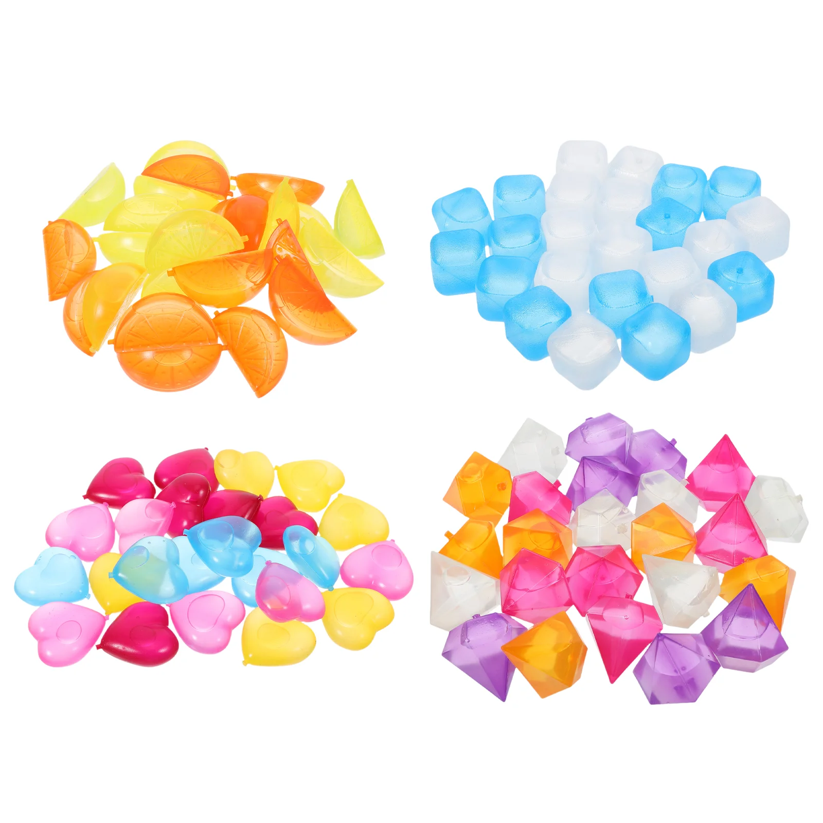 96pcs Reusable Ice Cubes Refreezable Plastic Ice Cubes Washable Fake Clear Ice Cubes For Vase Fillers Table Scatter Party Favor