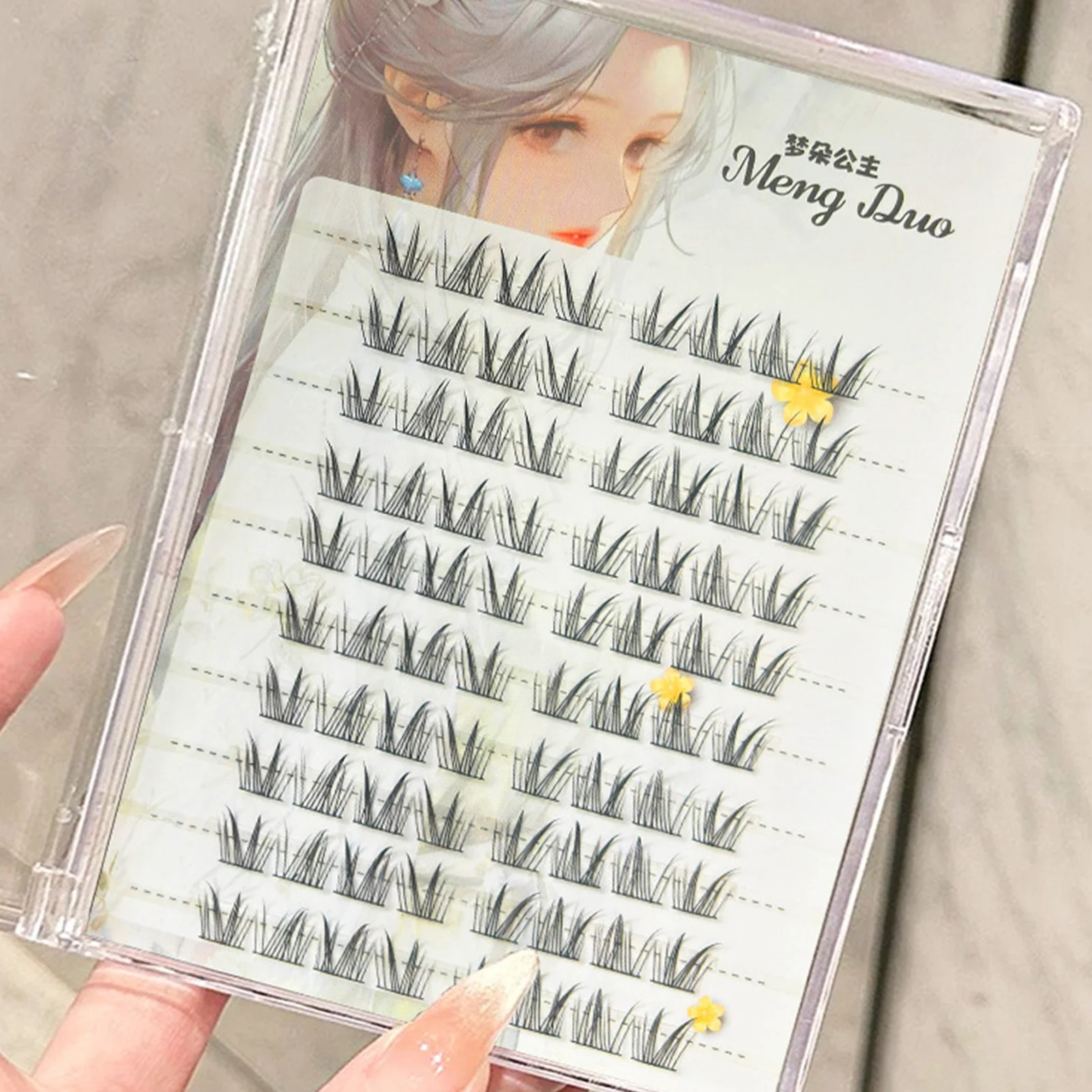 Ciglia finte naturali con design a fasce trasparenti per l'aspetto degli occhi di volpe Ciglia fai-da-te per salone di trucco quotidiano e a tema