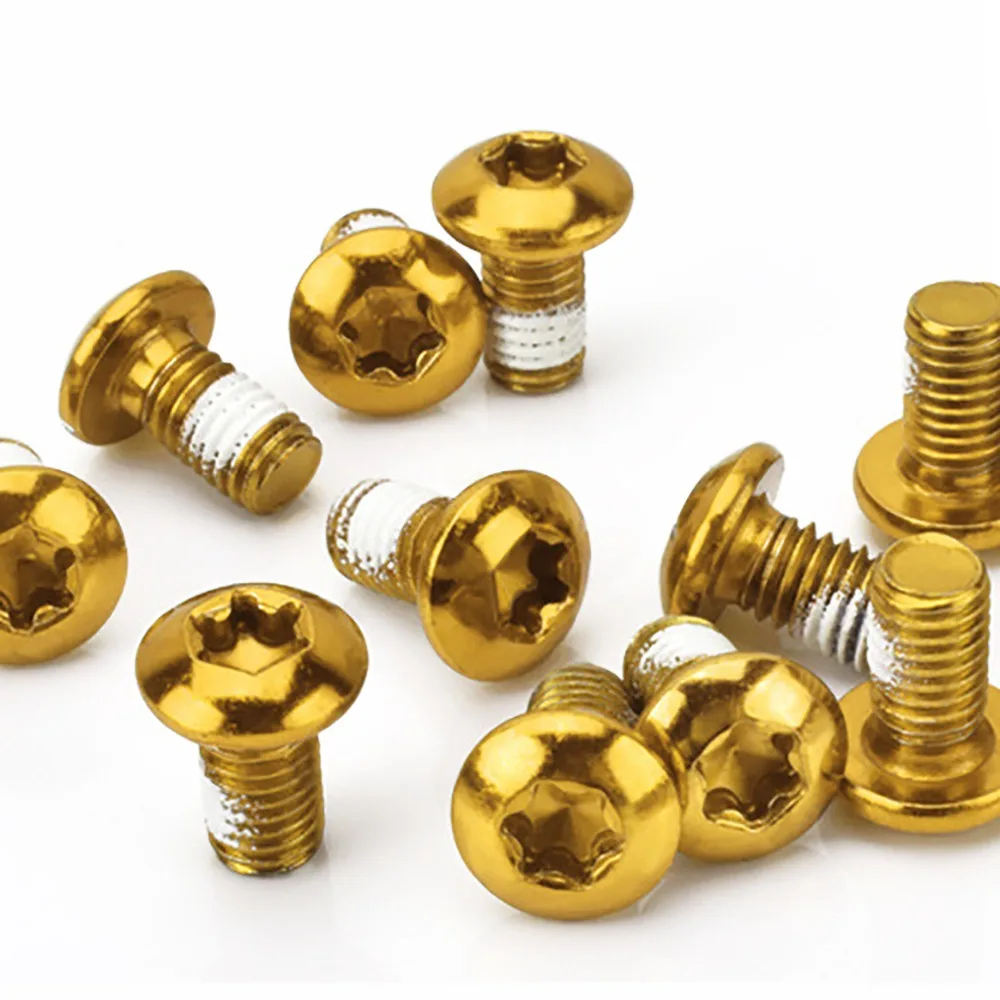 

12pcs T25 Torx Head Disc Brake Rotor Screws Colorful Steel Alloy Brake Disc Bolts M5x11.5mm Bicycle Screws Cycling Accessories