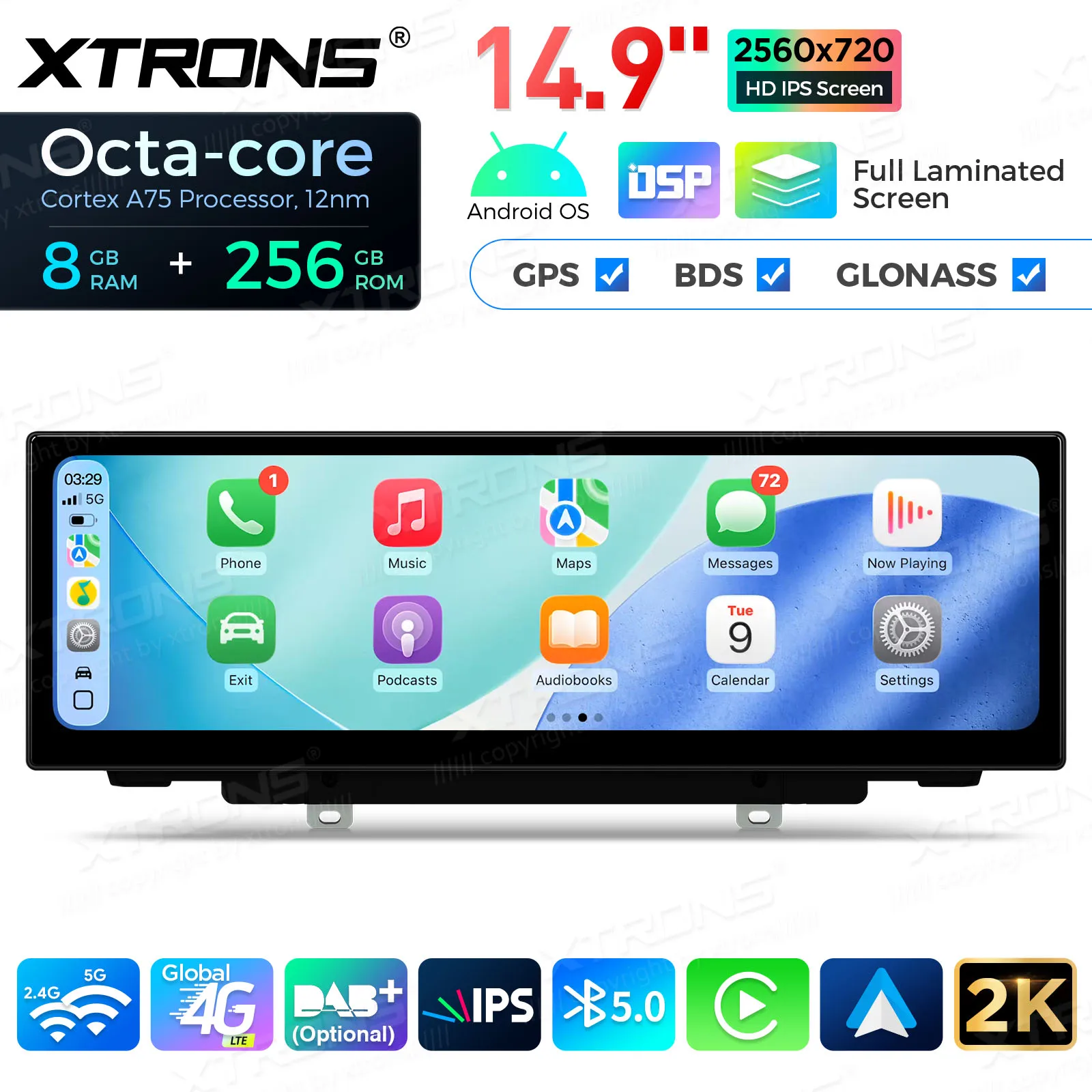 XTRONS 14.9 Android 14 Car Radio For BMW 7 Series G11 G12 G13 EVO System Wireless CarPlay Auto DSP GPS IPS Screen OCTA CORE 256G