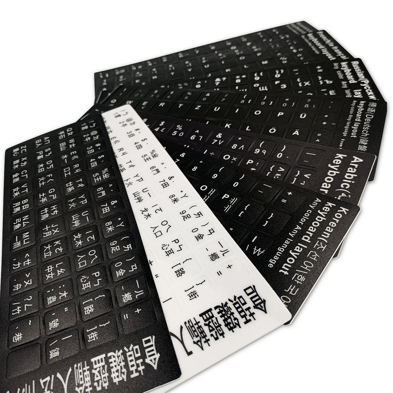 10 قطعة ملصقات لوحة المفاتيح العربية روسيا اليابانية الفرنسية Espagnol Portugais ملصقات أزرار الكمبيوتر المكتبي المحمول