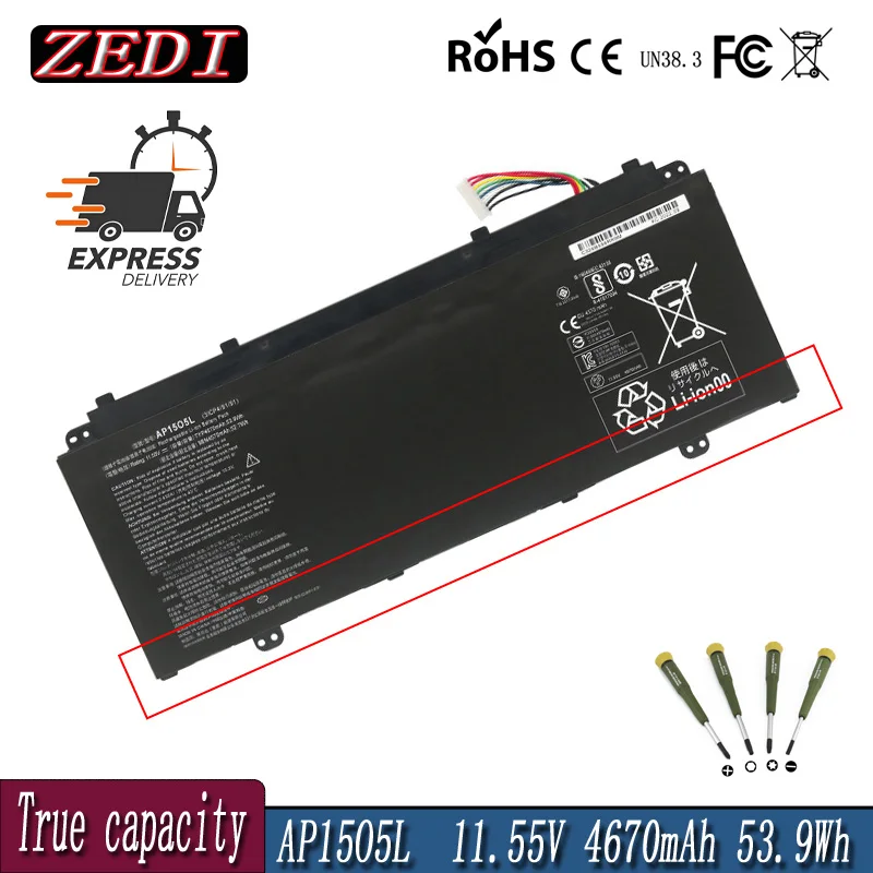 ZD AP15O5L Laptop Battery For Acer Spin 5 SP513-52N Aspire S13 S5-371 CB5-312T SWIFT 1 SF114 SF514 SF515 TRITON 700 N17W6 N16C4