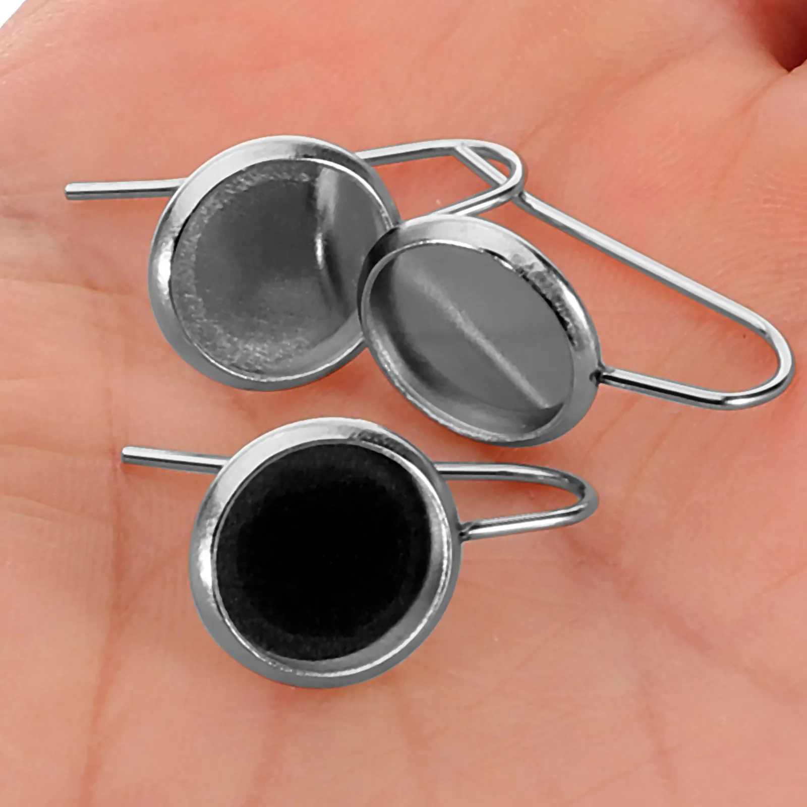 

10pcs Ear Welding Trays Stainless Steel Round Disc for Gemstone Bezels Pendant Tray DIY Earrings Jewelry Making Accessories