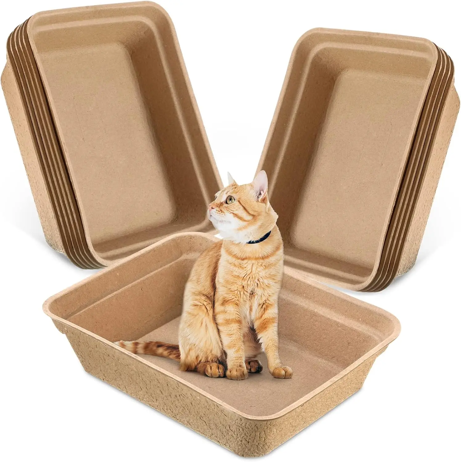 

OEM Disposable Cat Litter Paper Tray Cat Rabbit Rugged Indoor Outdoor Travel
