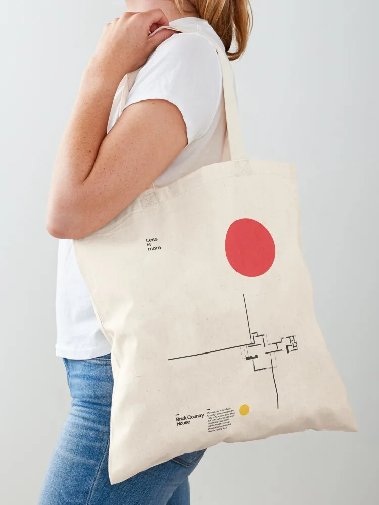 Brick Country House, Ludwig Mies van der Rohe, Minimal Architecture 바우하우스 디자인 월 아트 토트 백 캔버스 가방 토트 백 맞춤