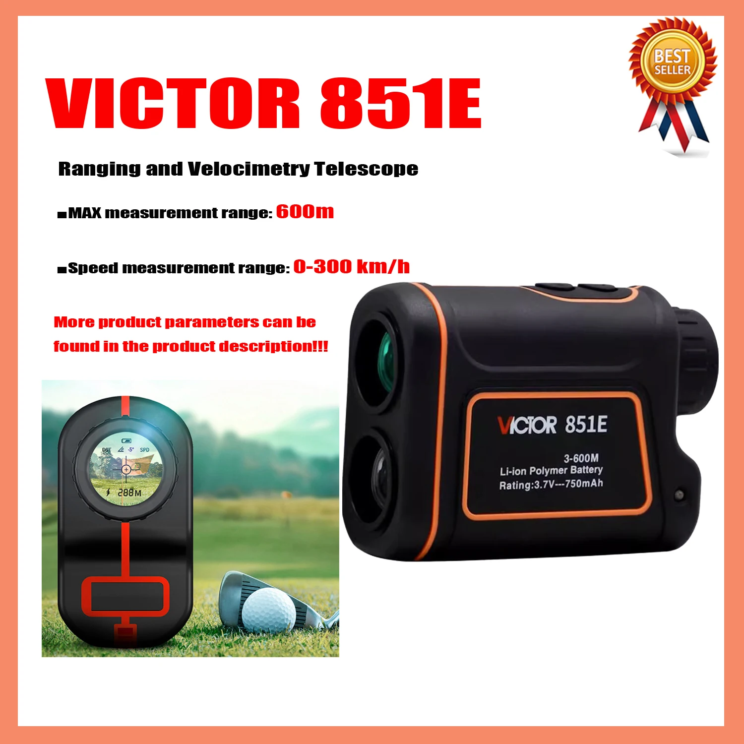 

VICTOR 851E 851F 851G High Precision Outdoor Handheld Electronic Ruler Infrared Distance Measure Instrument for DistanceVelocity