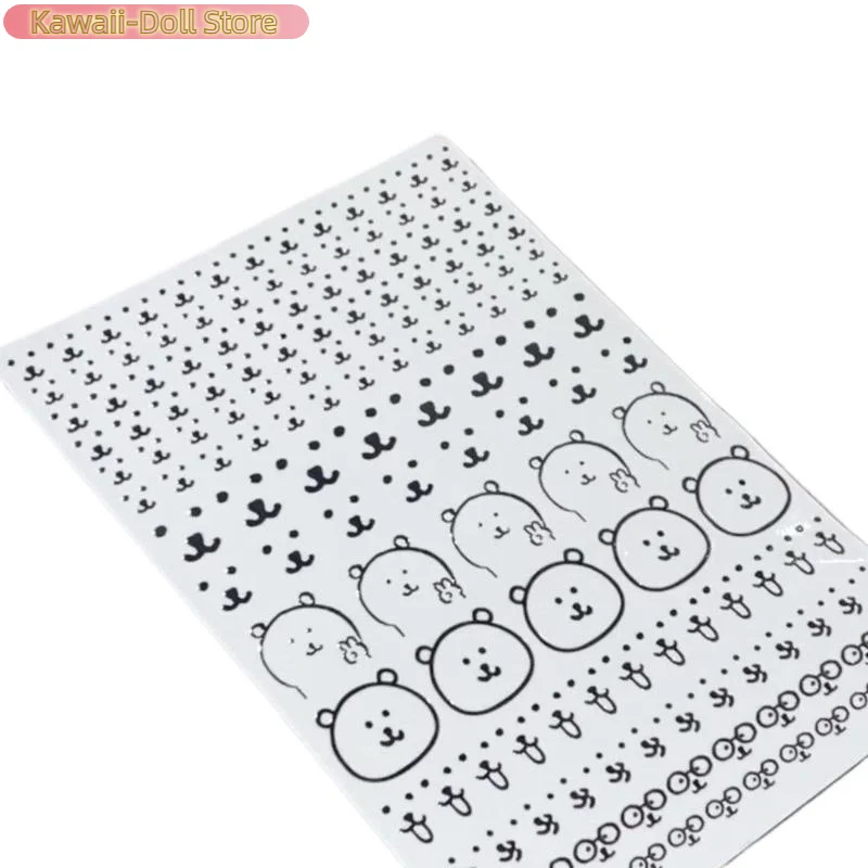 Autocollant plat ours de dessin animé mignon, autocollant de tasse d'eau, décoration d'ordinateur pouvant être utilisé pour coller la boîte de rangement de meubles