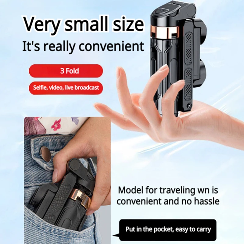 Bluetooth Selfie Stick Ultra-mini Universal Foldable Travel Portable Floor Mobile Phone Quadrupod 360 Degrees Rotation