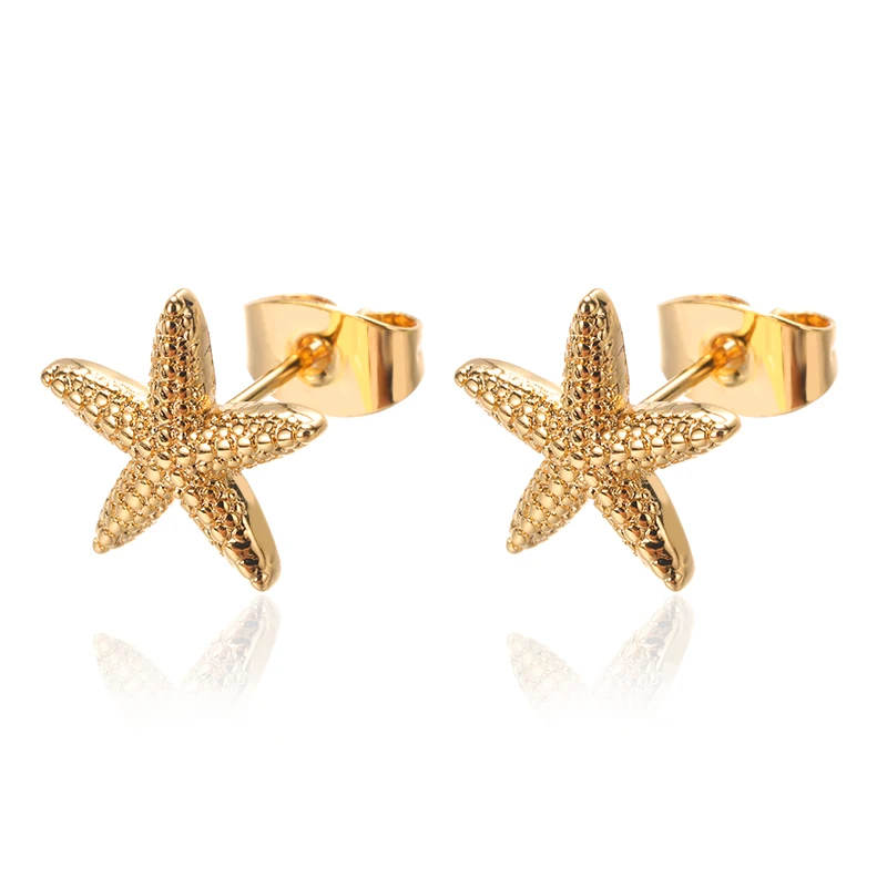 Pendientes grandes de estrella de mar para mujer, aretes de concha de mar, oreja redonda, joyería de playa de verano, regalo de cumpleaños 2023