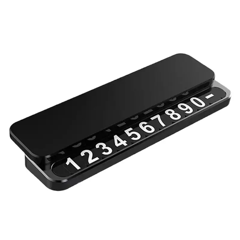 

M46K-Car Auto Accessories Universal Phone Number Card Temporary Parking Plate Metal Walnut Style Acrylic And Alloy