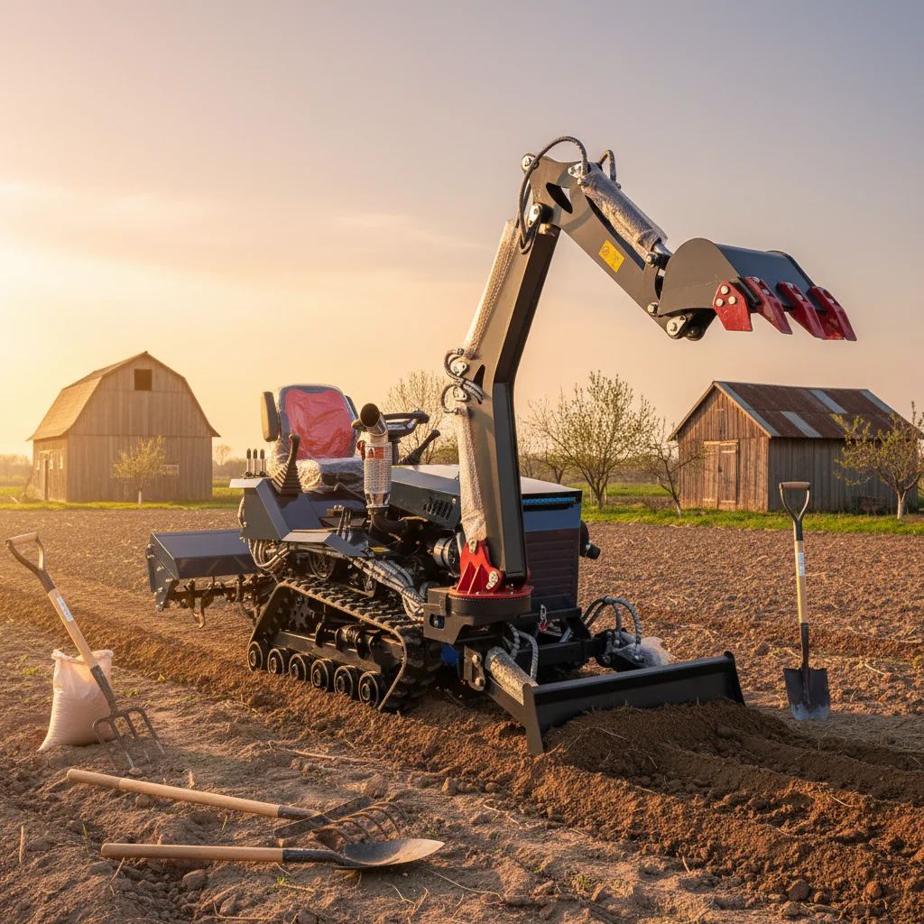 

Customize Portable Mini Crawler Tractor Lightweight Farm Tractor For Home Gardening And Farming