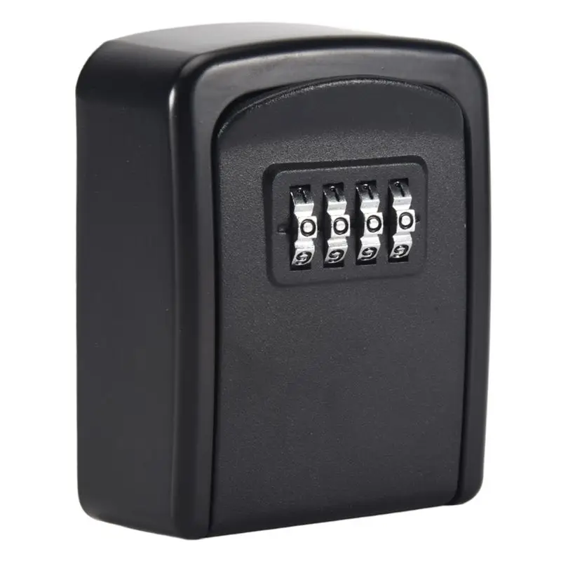 Stylish-Key Lock Box Wall Mounted 4 Digit Combination Lock Box For House Key Weatherproof Security Key Storage Lock Box