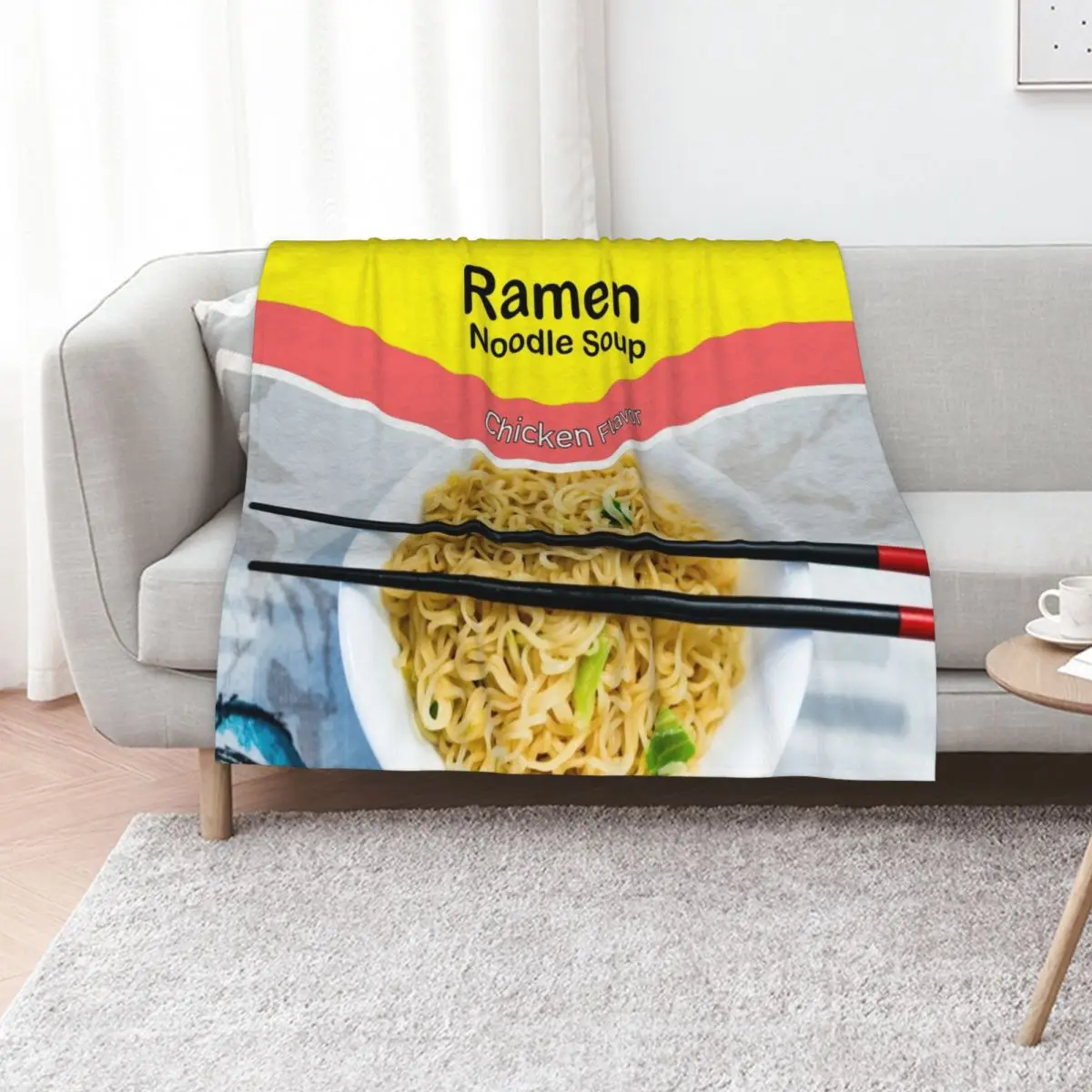 Ramen Noodles Packet Chicken Flavor Throw Blanket Furry Warm Luxury Brand Blankets For Bed Polar Furrys Blankets