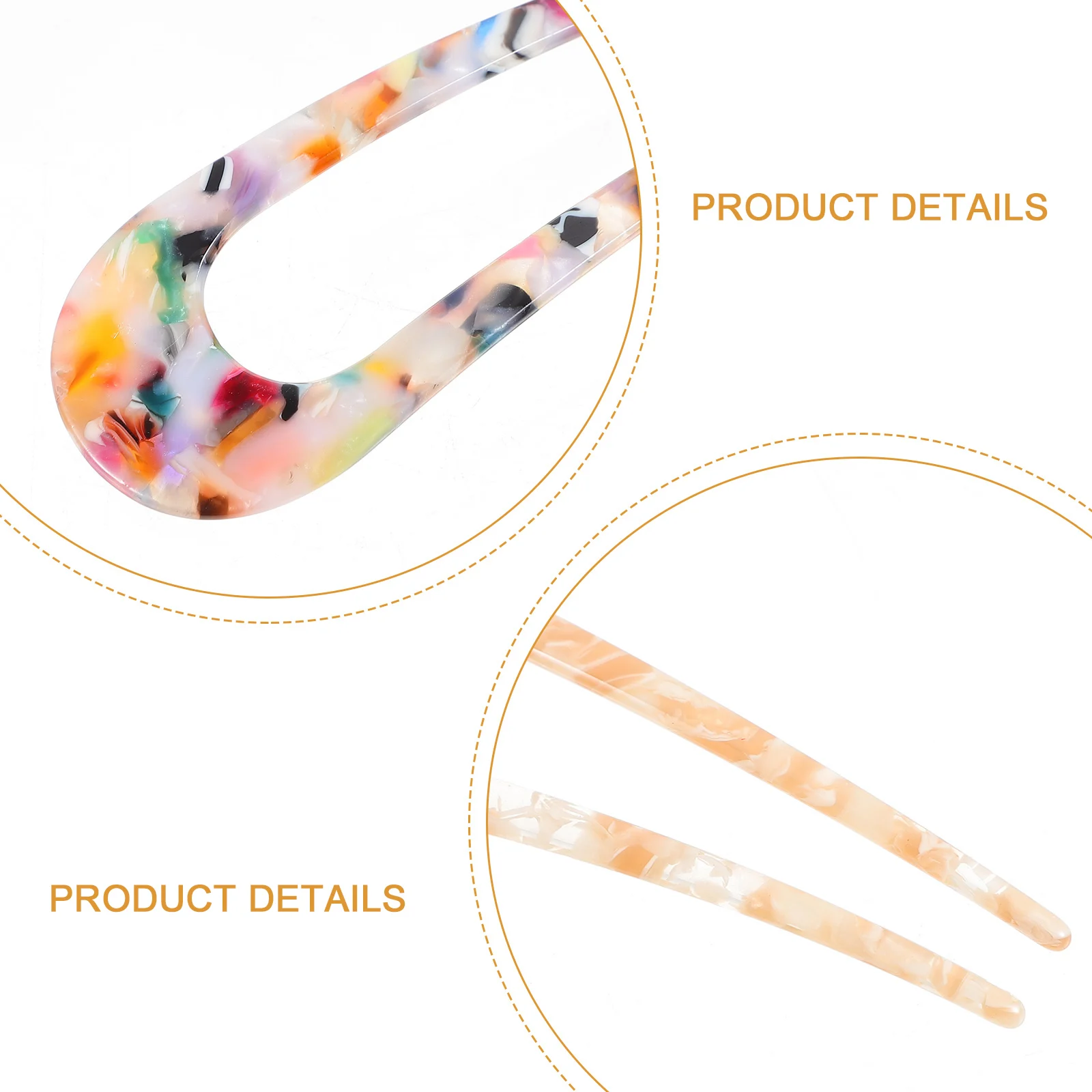 

5 Pcs Vintage Hairpin Acetate Sheet Hair Forks U Shaped Clips Simple HeaddressHeadpiece Durable Travel Party Elegant
