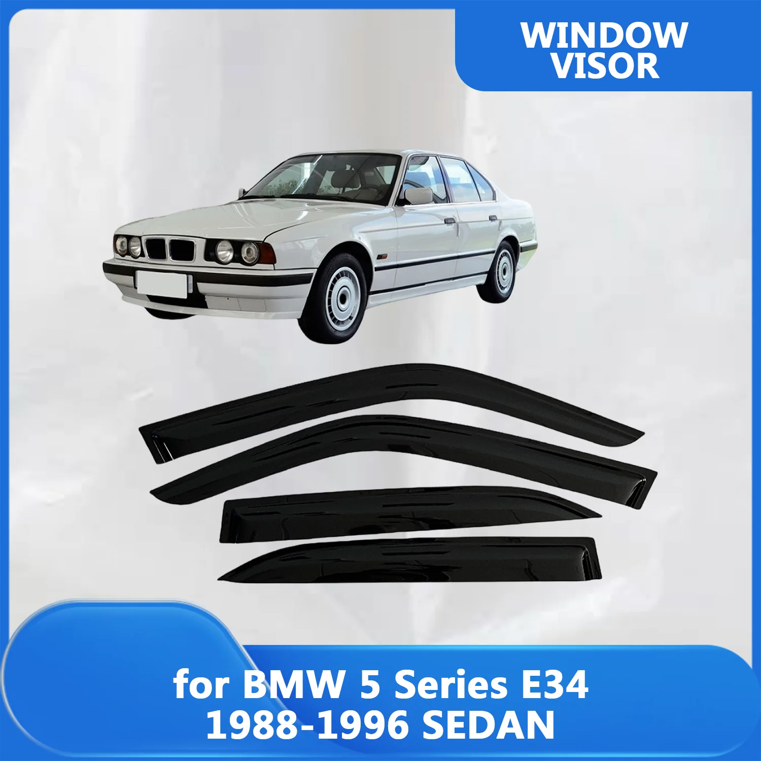 

Window Visor for BMW 5 Series E34 1988 1989 1990 1991 1992 1993 1994 1995 1996 SEDAN Wind Deflectors Rain Guards Door Visor Vent