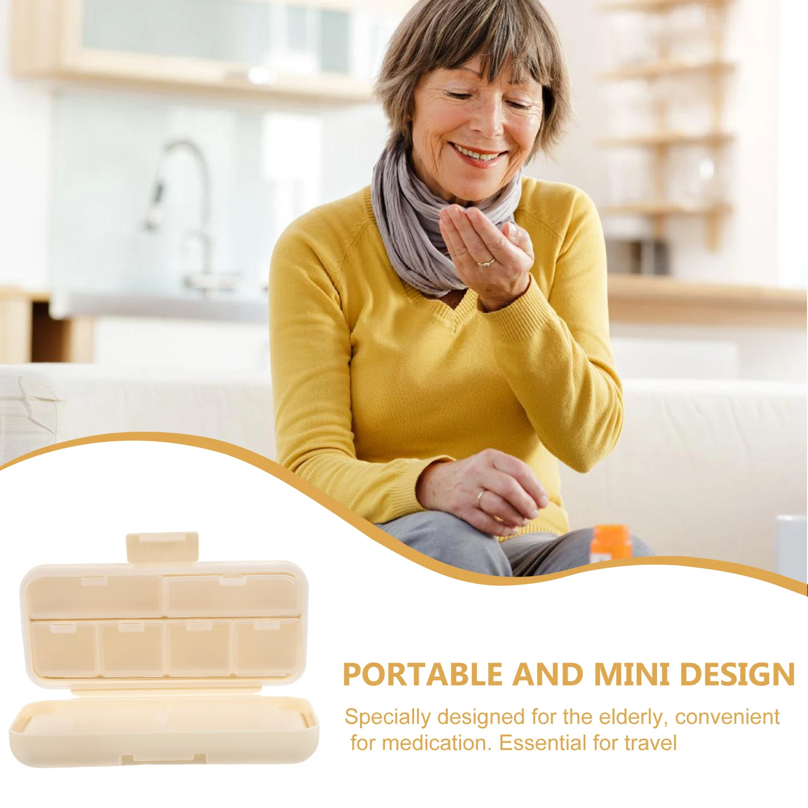 

Portable Pill Box Organizer Compact Medicine Container Travel Daily Vitamin Case Leakproof Holder For Elderly Small Organizer