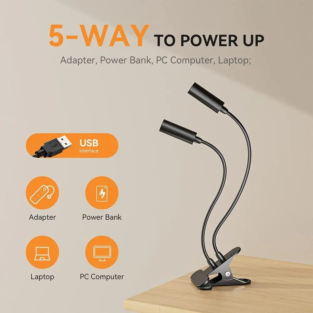 Aluminum Gooseneck Microscope Light Adjustable Brightness Flexible Microscope Auxiliary Light Clip On Multiple Lighting Modes
