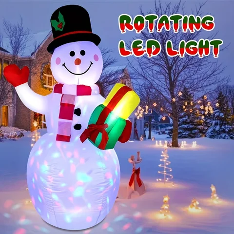 5FT noël gonflable bonhomme de neige modèle décor intégré lumière LED brillant noël sauter bonhomme de neige jardin cour fête vacances ornement
