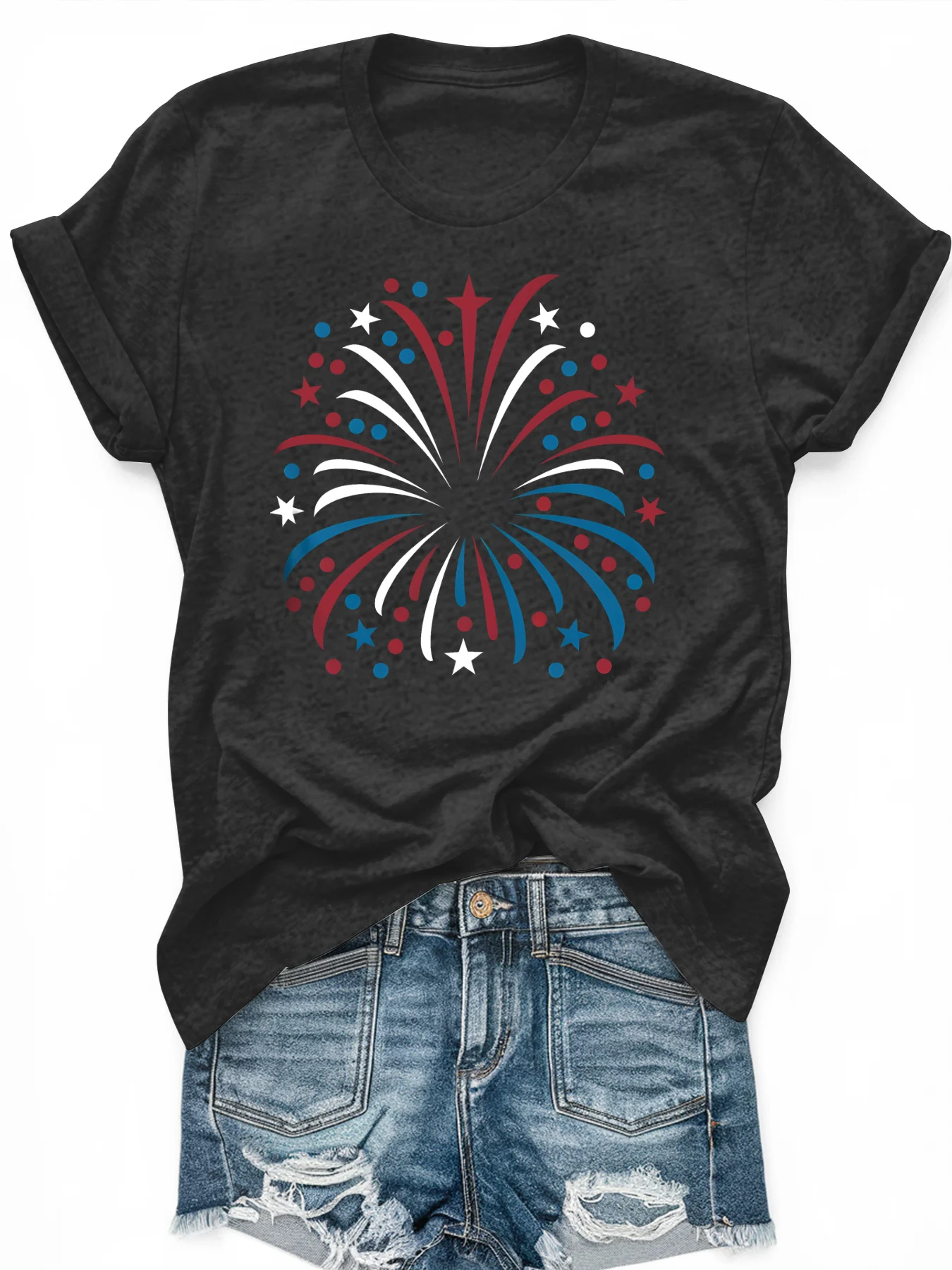 

Women's large-size printed short-sleeved T-shirt, loose and casual, soft, comfortable and breathable, outdoor sports