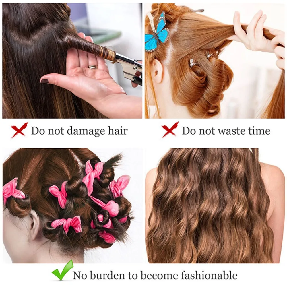 20pcs Soft Sponge Hair Curler Rollers Flexible Soft Hair Styling Rollers Bendable Design Pink Color Sleep Curler Rollers