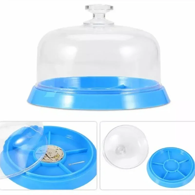 Image of Uhrenwerk-Staubschutzabdeckung mit 6 Fächern, Transparente Kunststoff-Uhrenteile-Ablage für Reparatur und Wartung, Uhrenteile-Aufbewahrungsbox