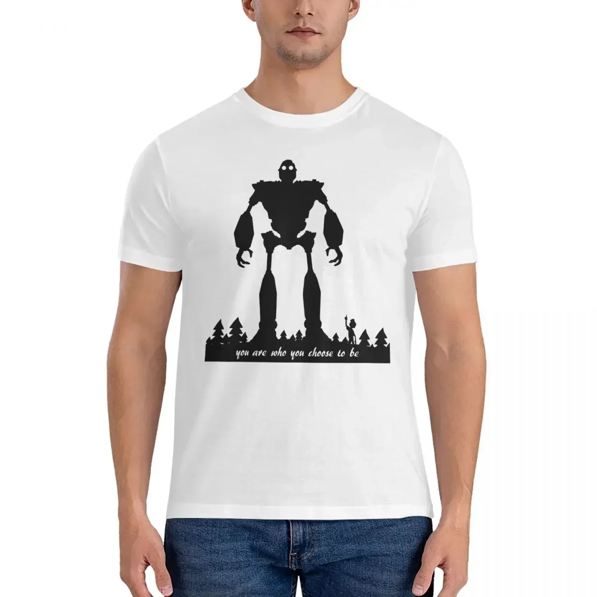 The Iron Giant Cartoon Fun Tees Short Sleeve O Neck T-Shirt 100% Cotton Classic ClothingChoose Who You Are Men's T Shirt