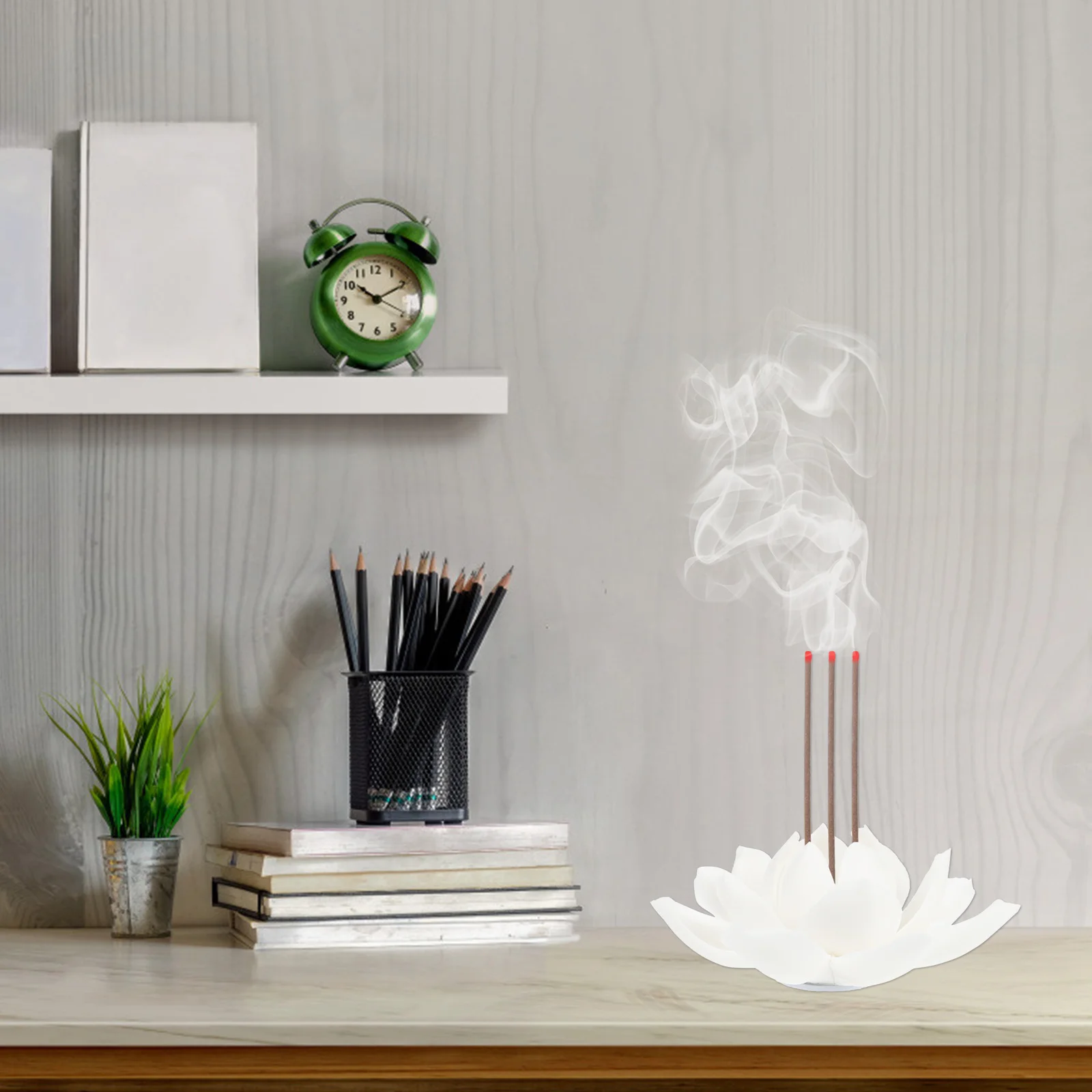 

1Pcs Lotus Incense Burner Ceramic Stick Incense Holder Tabletop Aromatherapy Ornament Stress Relief Meditation Yoga Decor