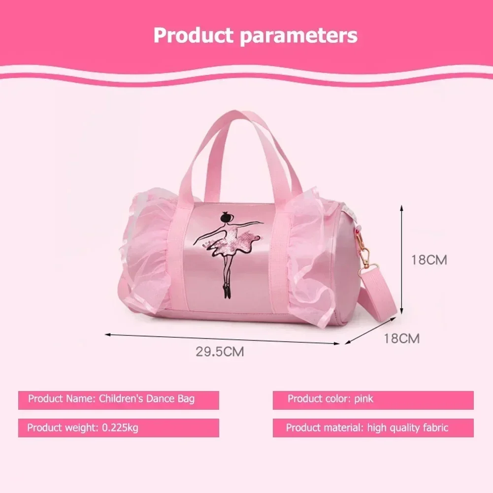 

2026 New Pink Ballet Dance Bag for Girls Kids Sports Dance Backpack Barrel Bag with Shoe Compartment Portable Handbag for Cos