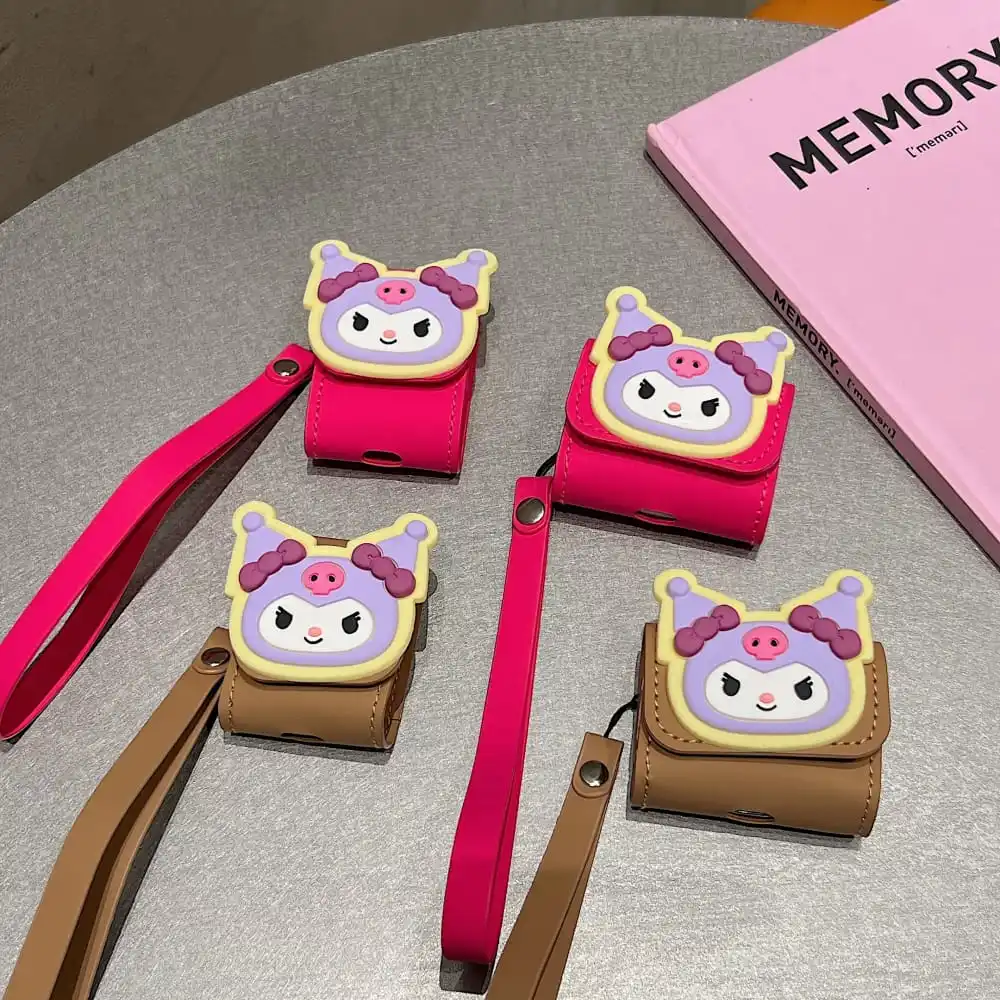 Hot Cute Cartoon Anime Role Kuromi  Case for AirPods 1 2 3 Pro 2rd Bluetooth Earphone Charge Box Soft Leather Protect Cover