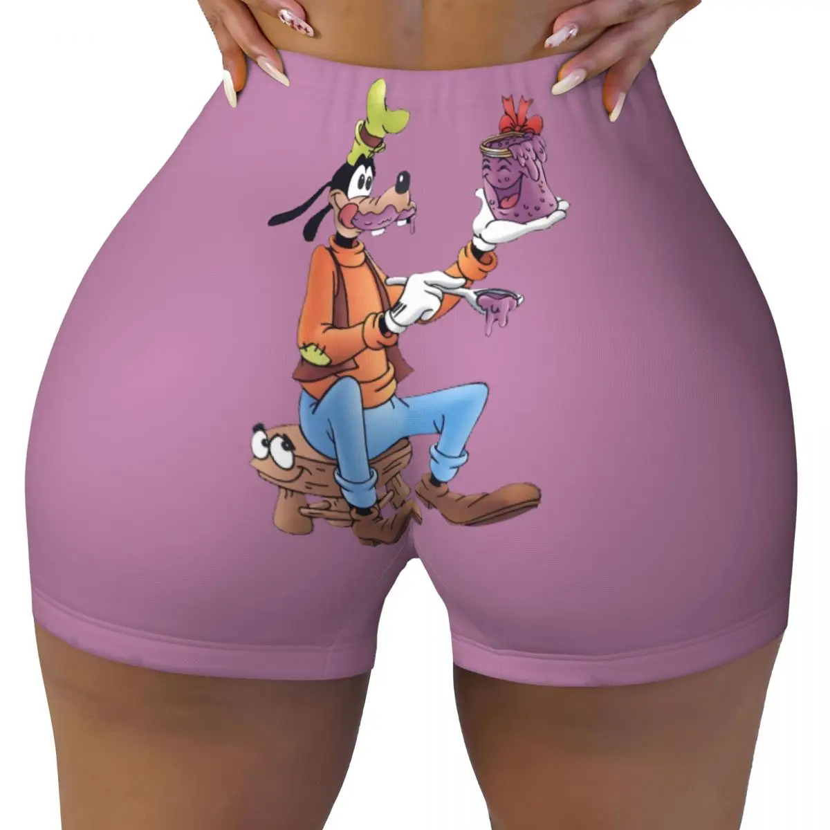 

Custom Goofy Goof Gym Volleyball Biker Shorts for Women Anime Cartoon Workout Yoga Shorts