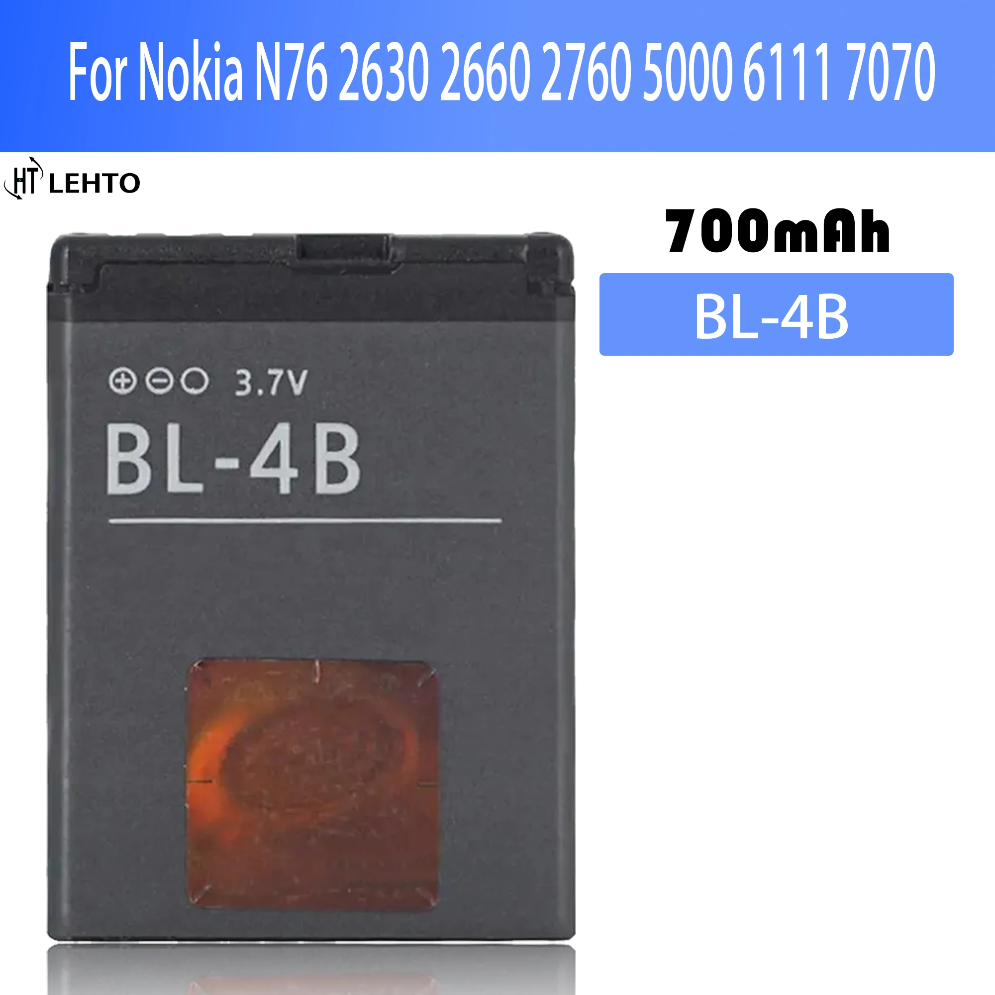 

New 100% Original BL-4B BL4B Battery For Nokia N75 N76 2505 3606 3608 2670 2660 2630 5000 6111 7070 7500 phone Batteries Bateria