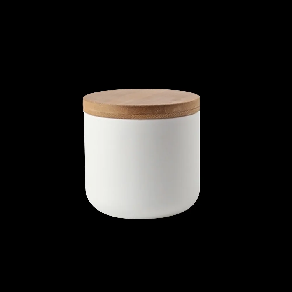 

Ceramic Storage Jars Airtight Food Container Wood Lid Silicone Seal For Tea Coffee Sugar Spices Preserves Jam Chutney Rice