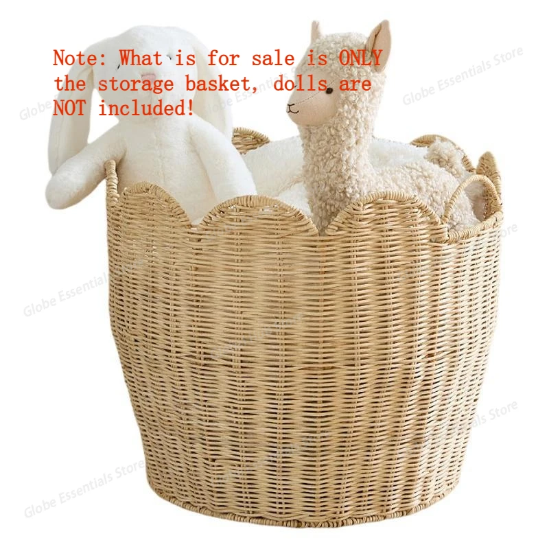 Rattan Storage Basket - Hand-Woven Organizer for Toys and Sundries, Home and Guesthouse Decor