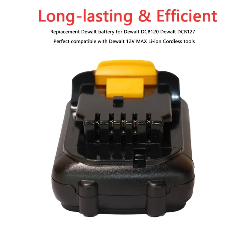 Li-ion Power Tools Battery for DEWALT, 10.8V, 12V, 3, 4, 5Ah, DCB120, DCB122, DCB125, DCB100, DCB101, DCB119