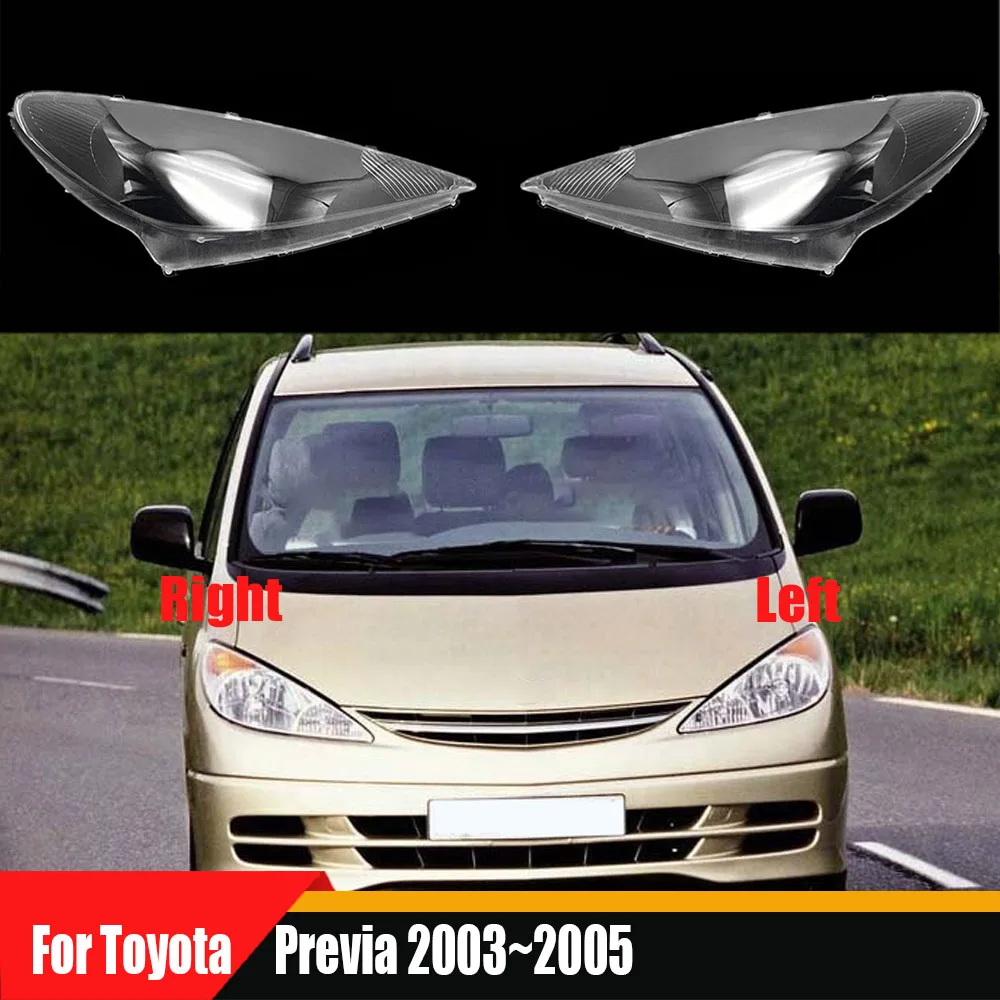 

Прозрачная крышка налобного фонаря для Toyota Previa 2003 ~ 2005, корпус налобного фонаря с прозрачными линзами, замена оригинального абажура из оргстекла